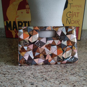 ** Funky Handbag Clutch Geometric Abstract Print